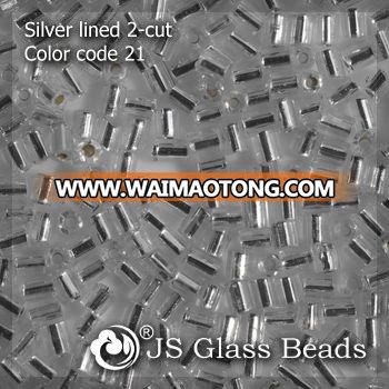 High Quality Fashion JS Glass Seed Beads - 21# Silver Lined 11/0 2-CUT Beads For Garment & Jewelry